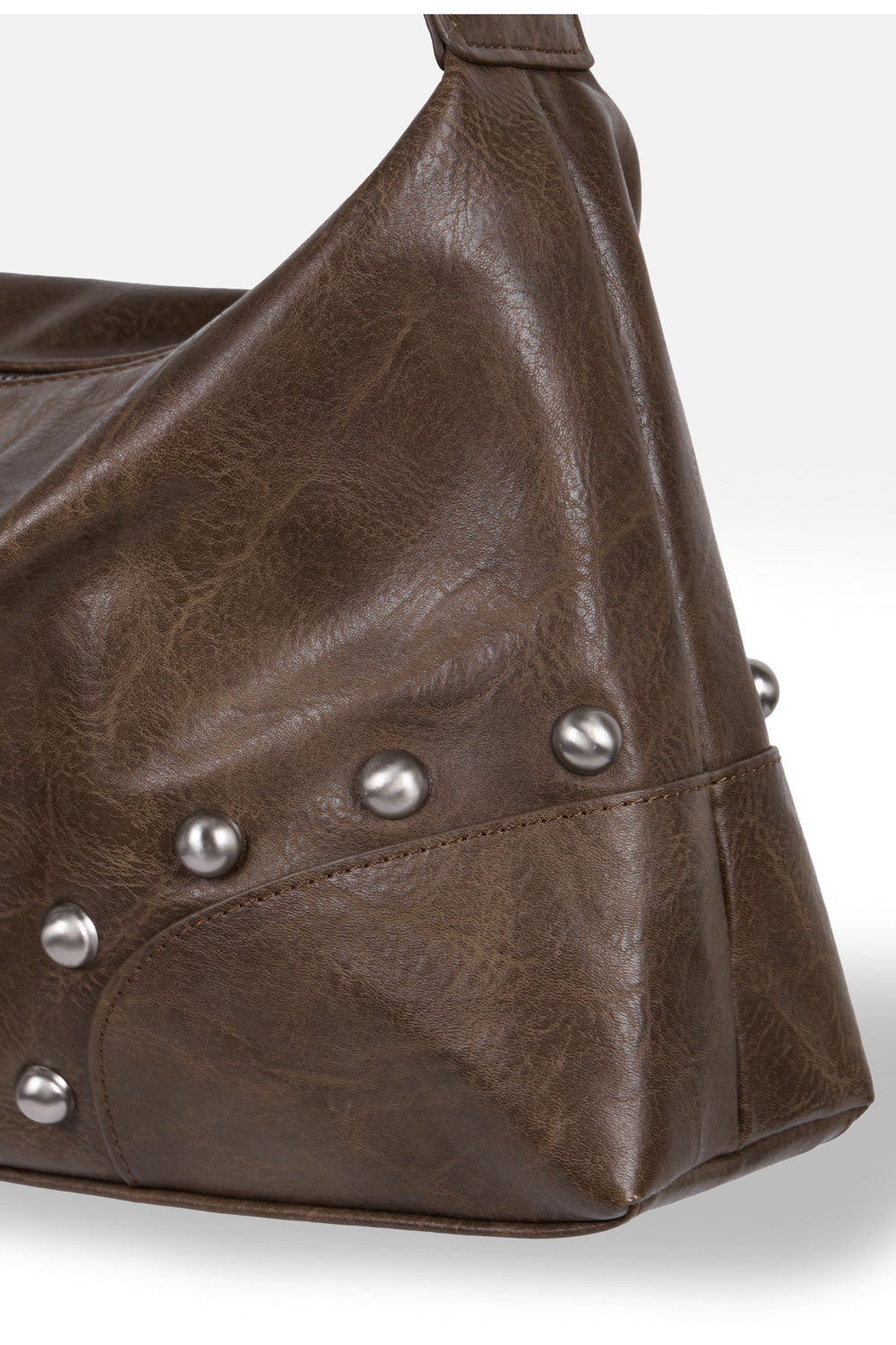 IUGA - Studded Hobo Bag (Brown)