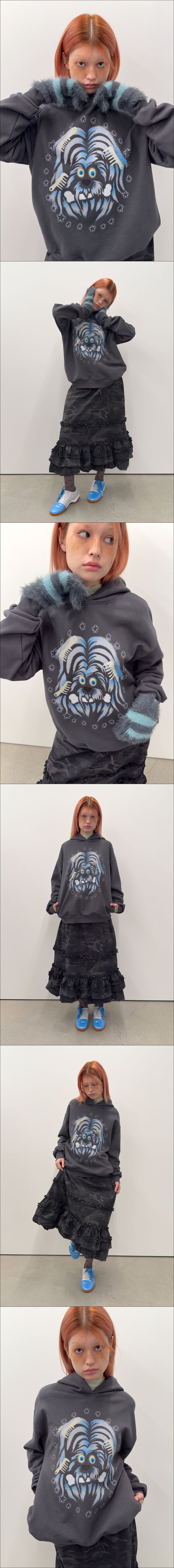 Furry Puppy Hoodie [Charcoal]
