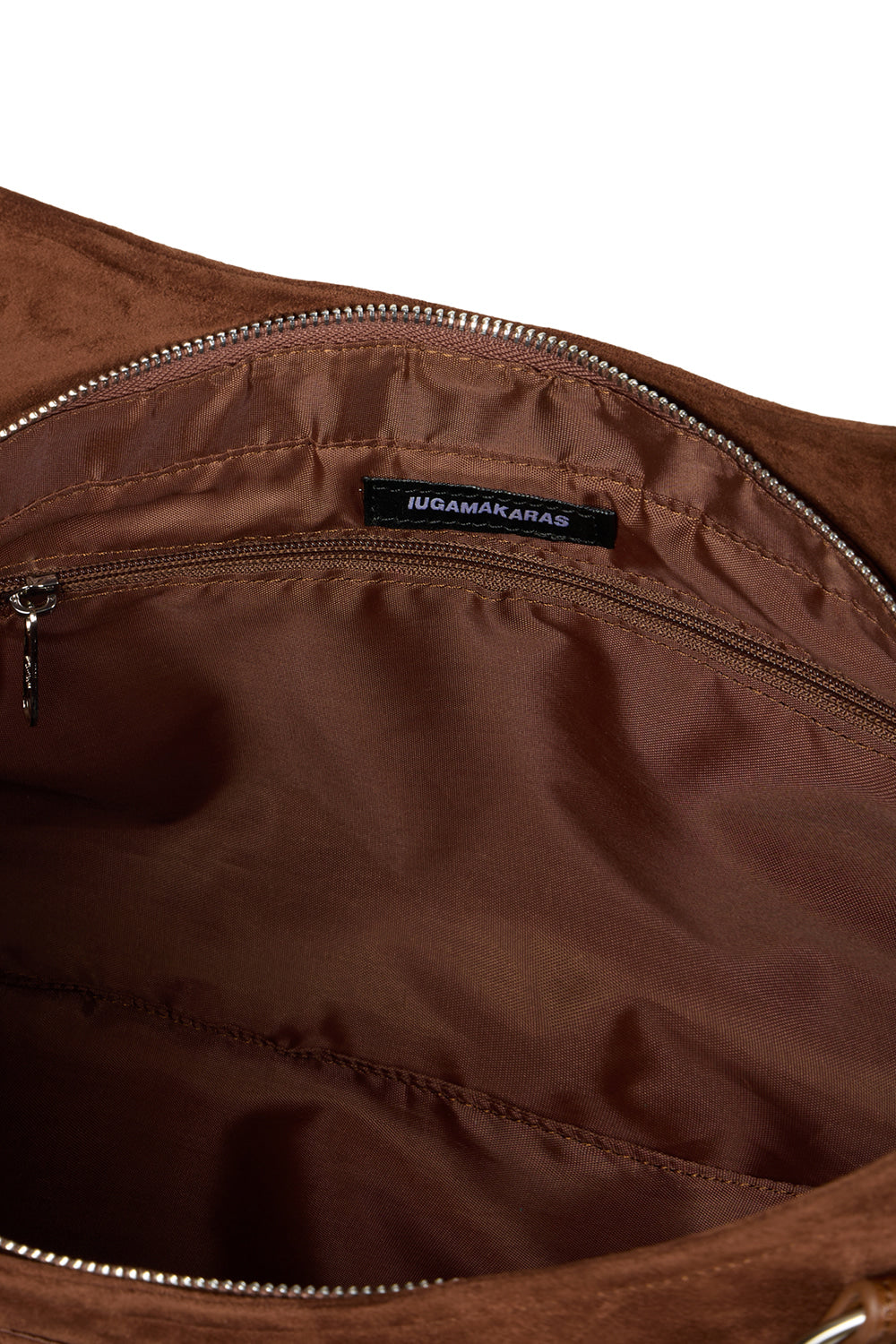 IUGA - Studded Suede Shoulder Bag (Brown)