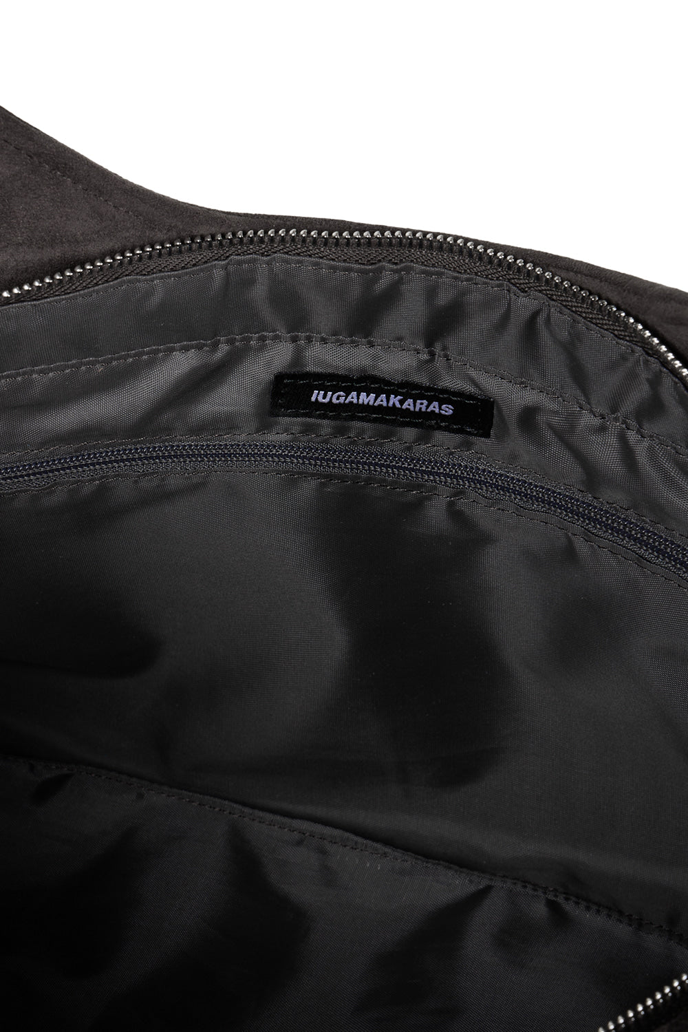 IUGA - Studded Suede Shoulder Bag (Charcoal)