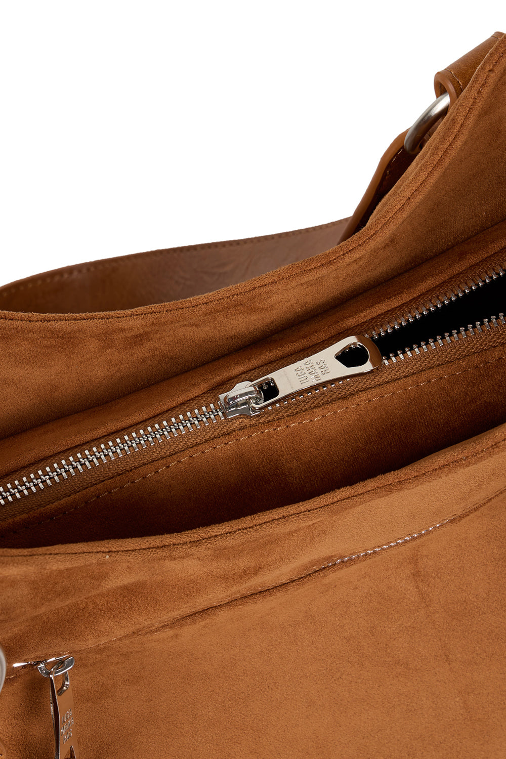 IUGA - Studded Suede Shoulder Bag (Camel)