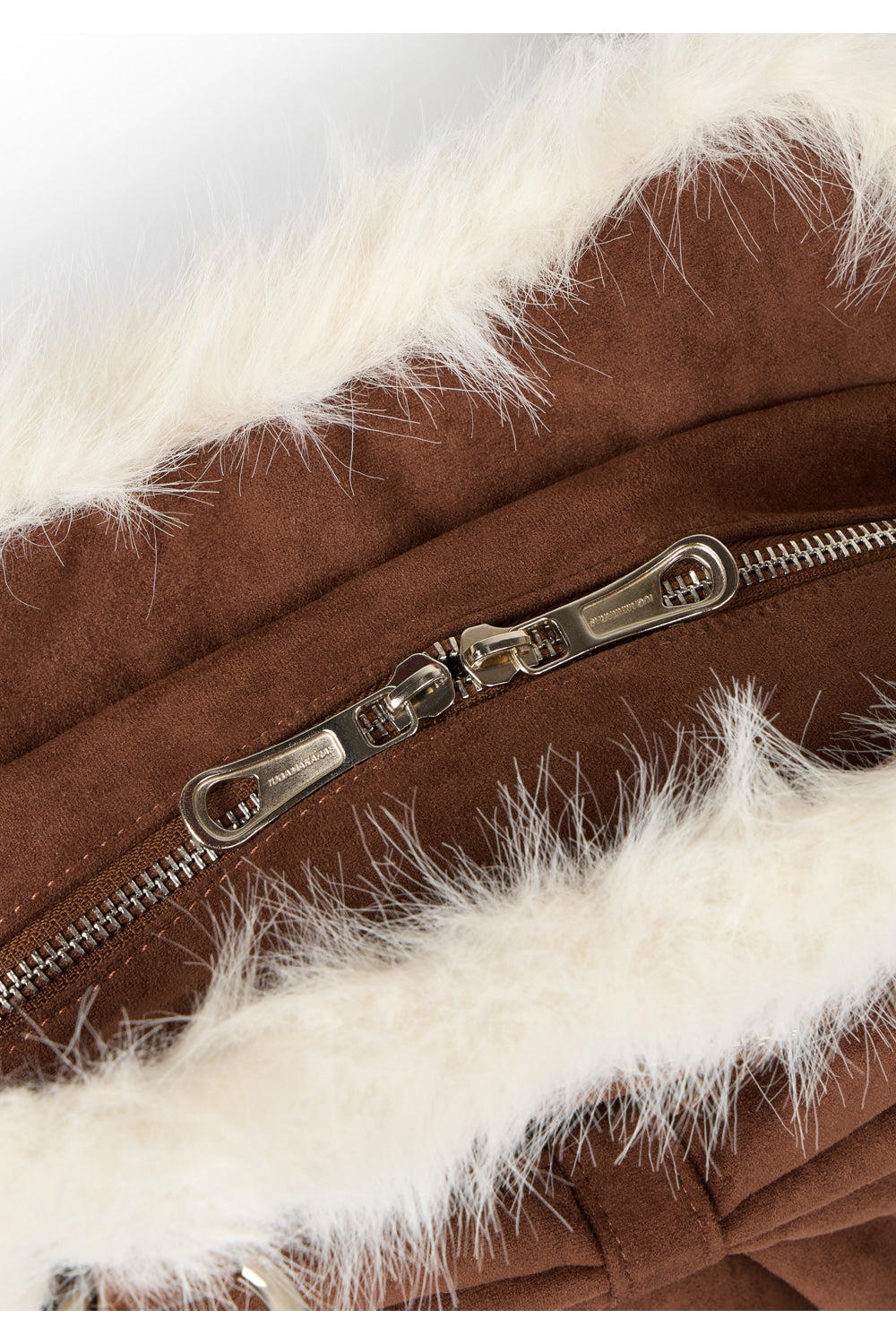 IUGA - Ribbon Fur Suede Shoulder Bag (Brown)