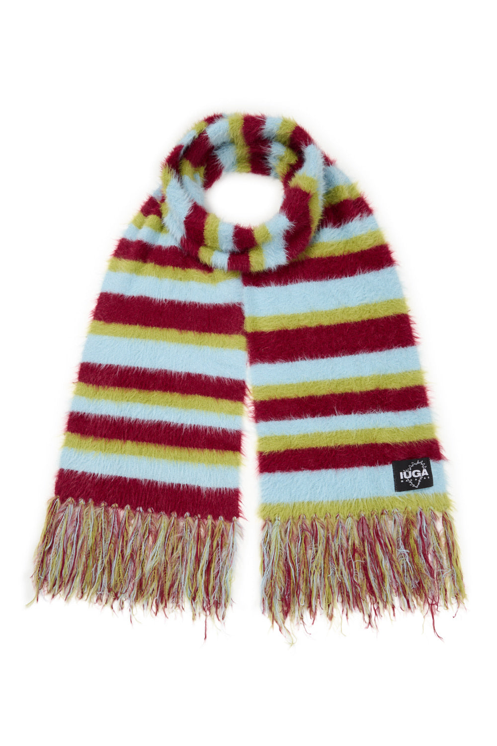 IUGA - Striped Hairy Bold Muffler (Burgundy)