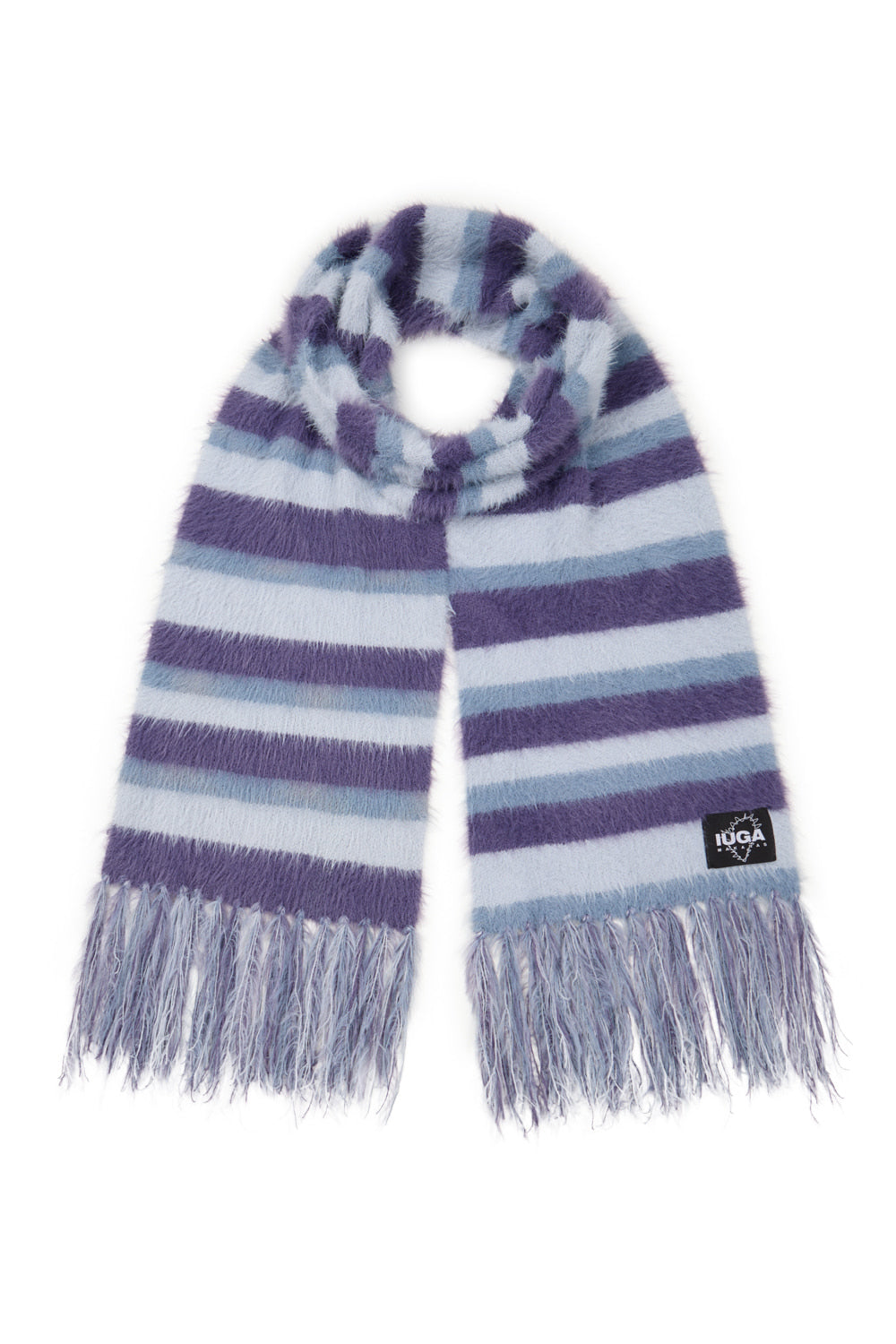 IUGA - Striped Hairy Bold Muffler (Light Purple)