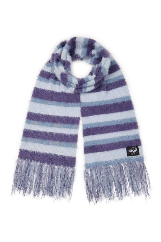 IUGA - Striped Hairy Bold Muffler (Light Purple)