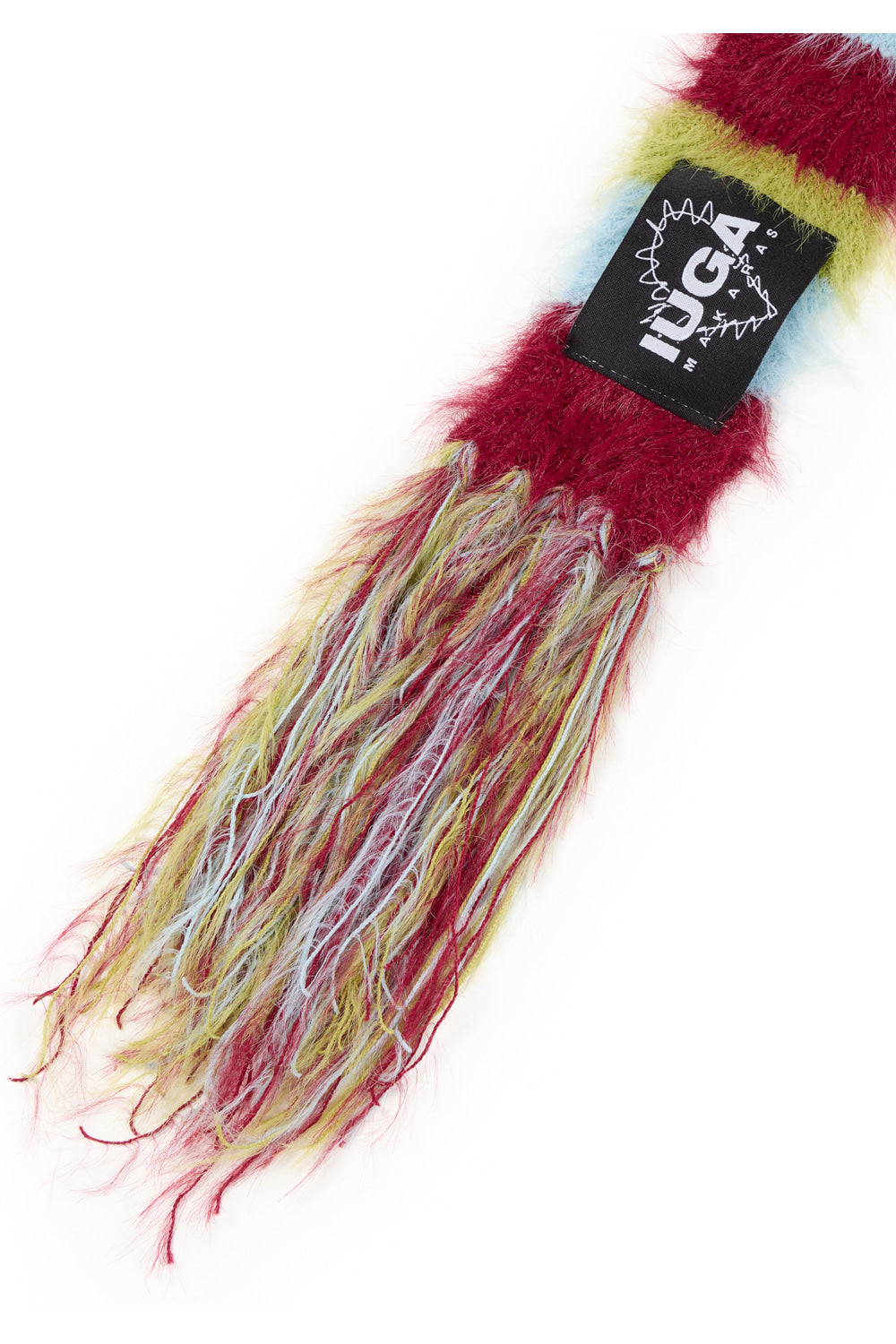 IUGA - Striped Hairy Skinny Muffler (Burgundy)