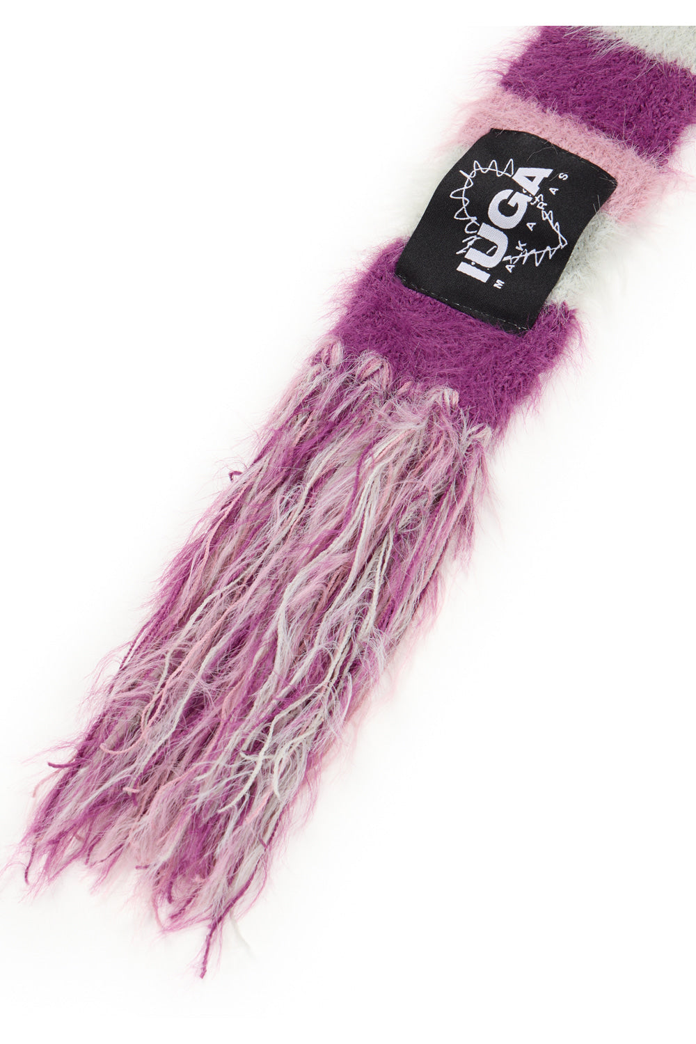 IUGA - Striped Hairy Skinny Muffler (Magenta)