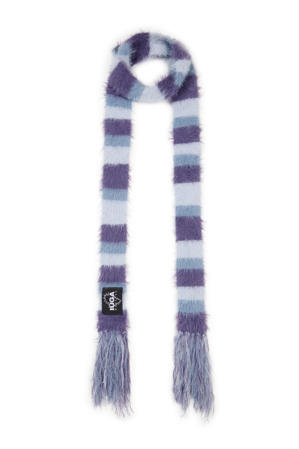 IUGA - Striped Hairy Skinny Muffler (Light Purple)