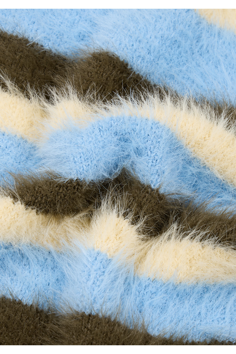 IUGA - Striped Hairy Skinny Muffler (Sky Blue)