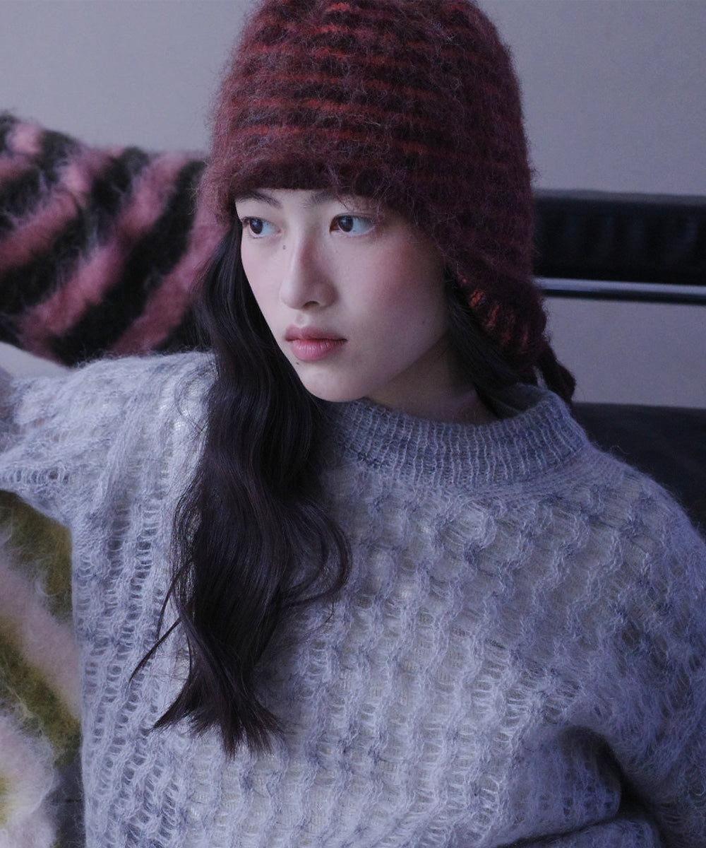 SHAGGY KNIT FLAP CAP - 4 colors