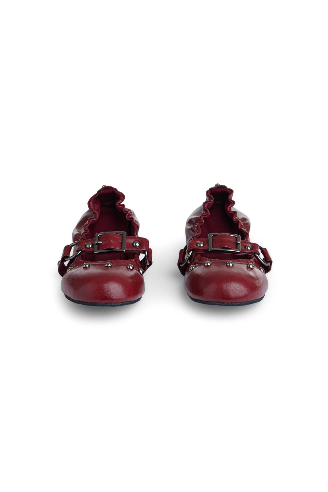 Deinet - WRINKLED FLAT SHOES IN RED