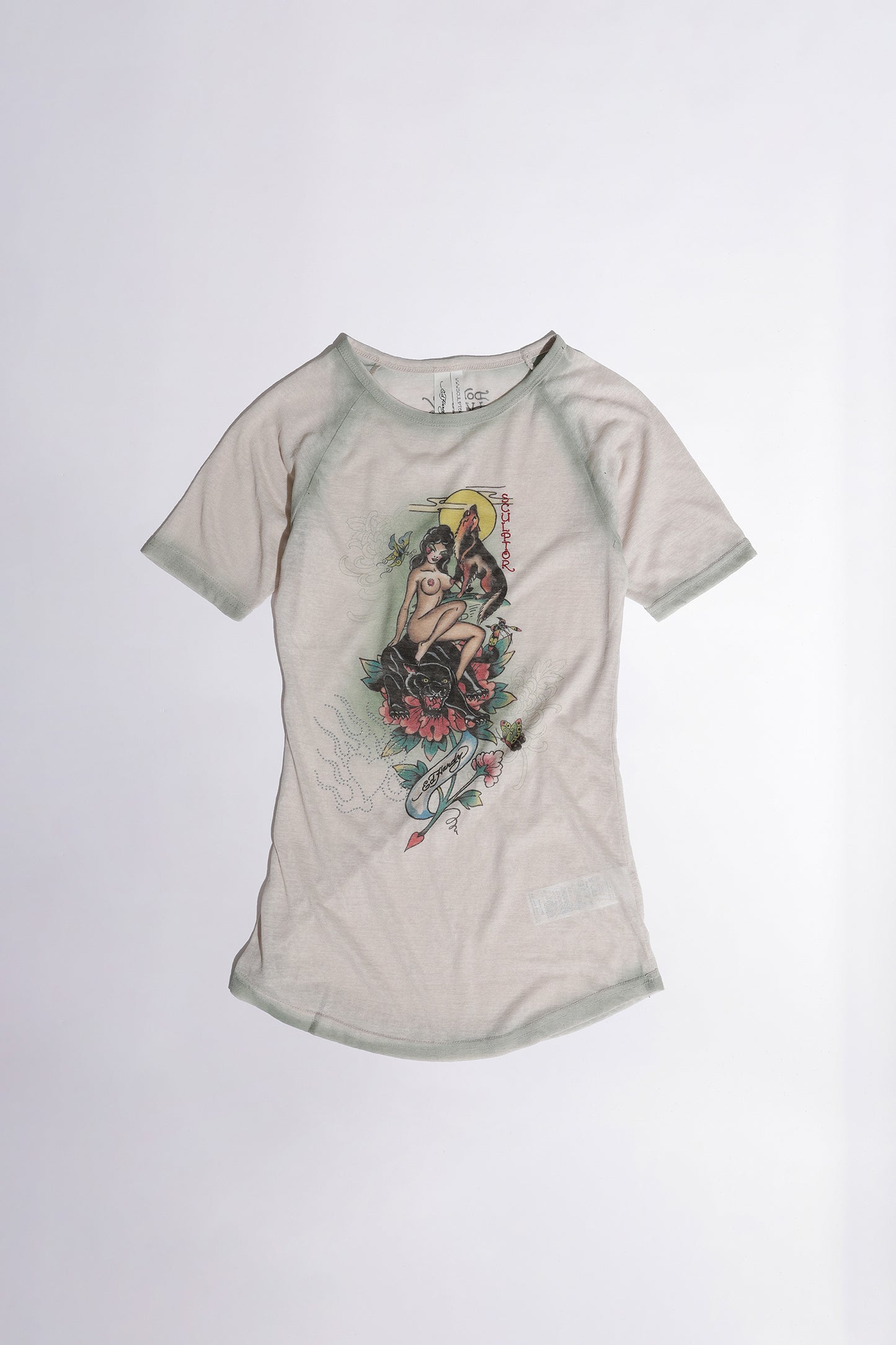 [Sculptor X Ed Hardy] Brush Raglan Tee Raw