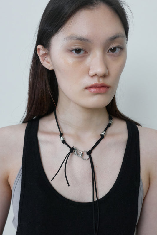 cerric - SUEDE KEY CHAIN NECKLACE / BLACK