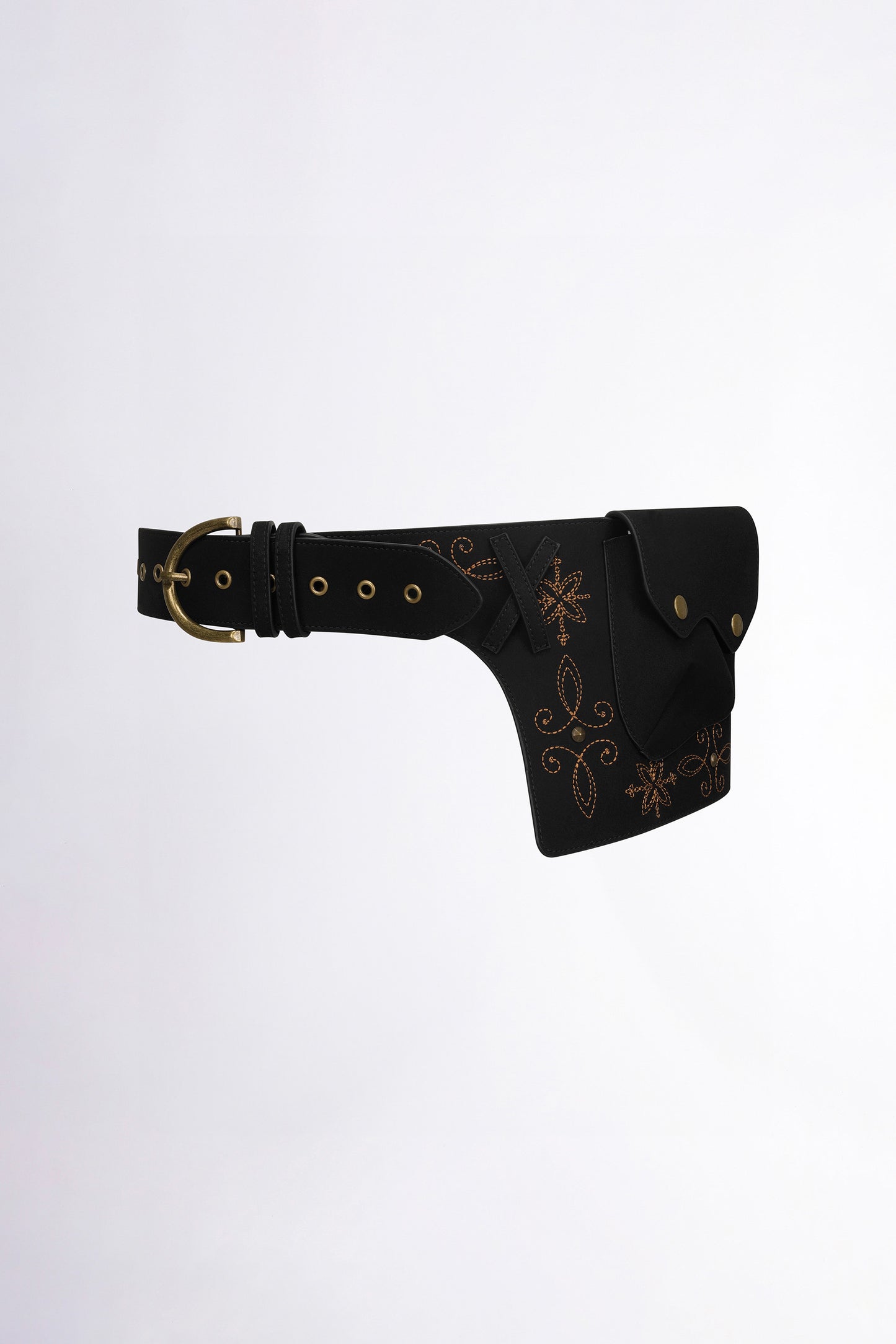 [𝐎𝐍 𝐒𝐀𝐋𝐄 !] Western Faux Suede Belt Bag Black