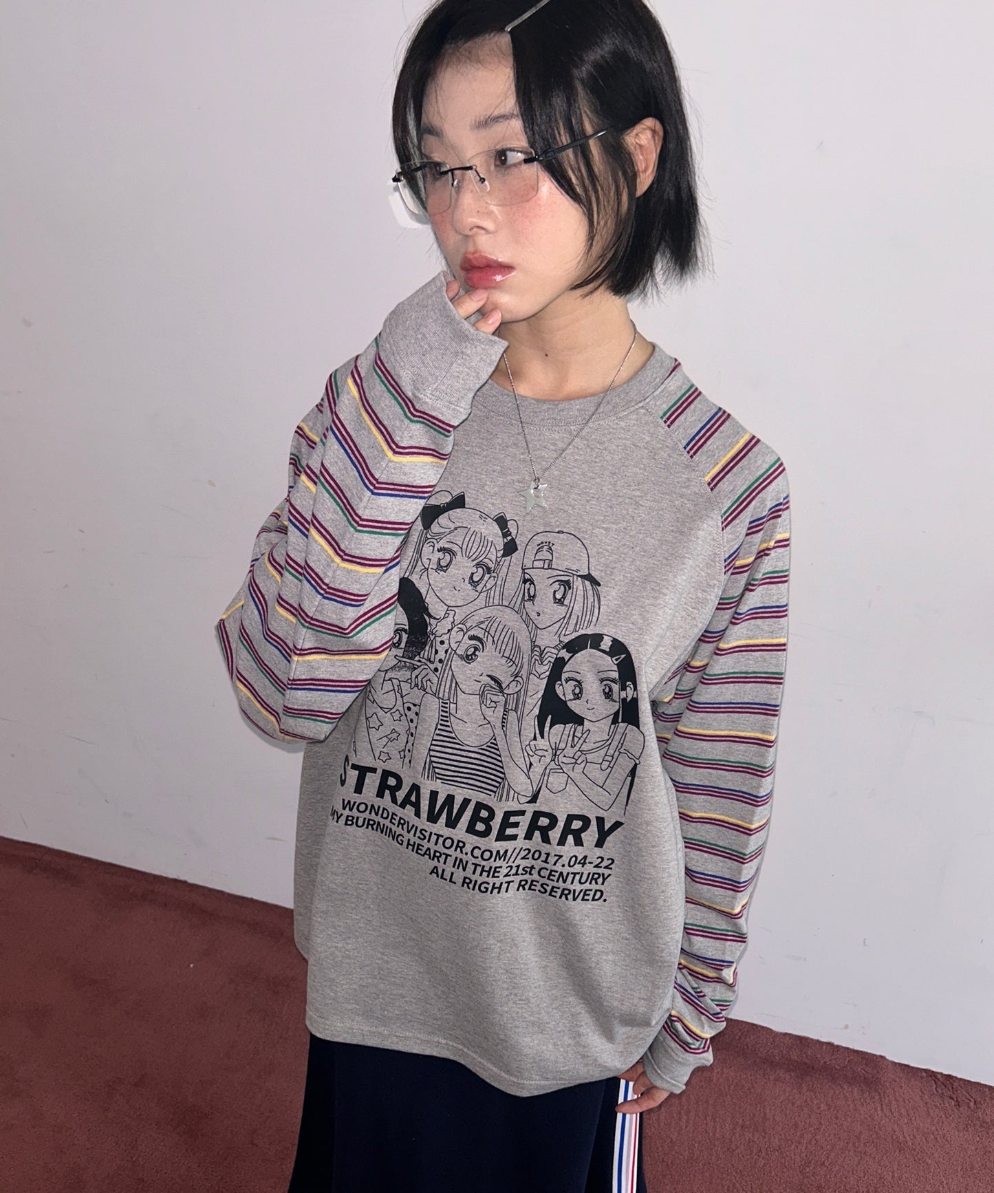 Girls-PEN Raglan LS-T [Melange grey]