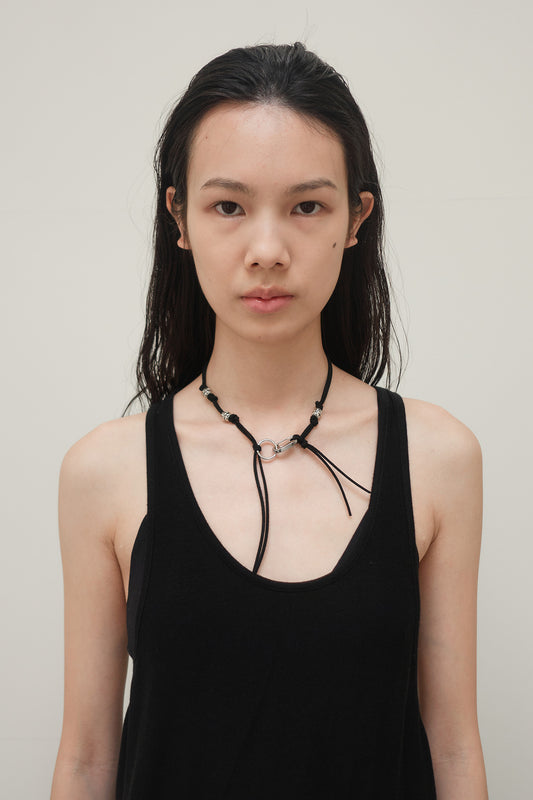 cerric - SUEDE KEY CHAIN NECKLACE / BLACK