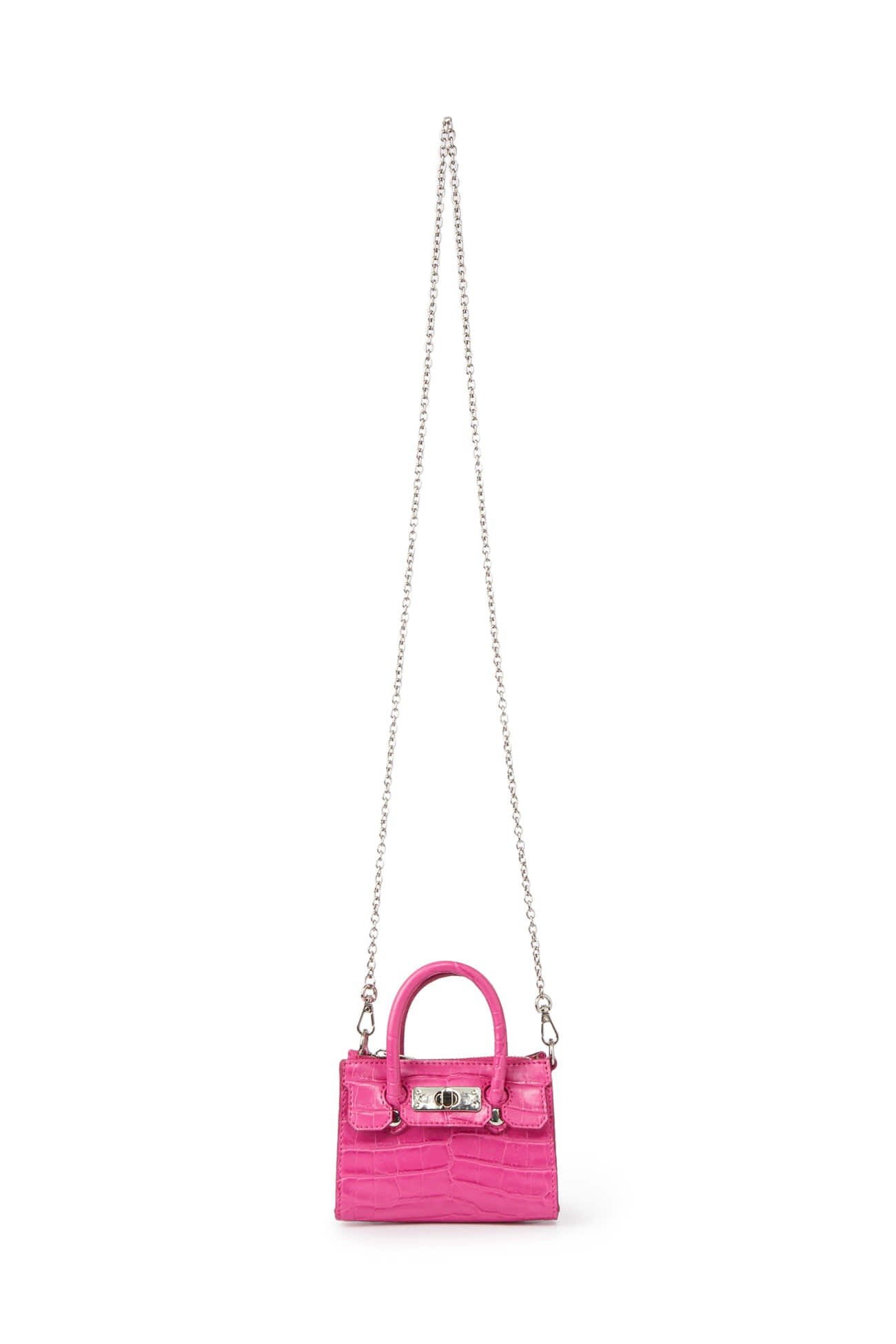 Deinet - CROCODILE PATTERN CHAIN MINI BAG IN HOT PINK