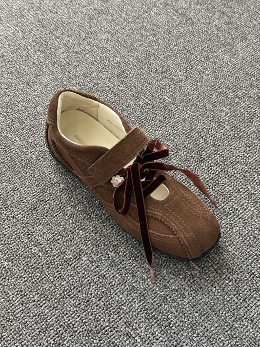 KHIHO - PINKING MARY JANE SNEAKERS / BROWN