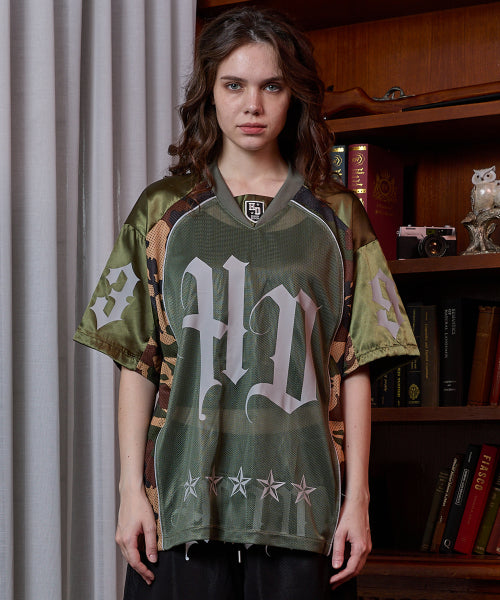 HOODHOOD - HD CAMO mesh jersey half sleeve T-shirt KHAKI