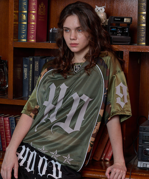 HOODHOOD - HD CAMO mesh jersey half sleeve T-shirt KHAKI