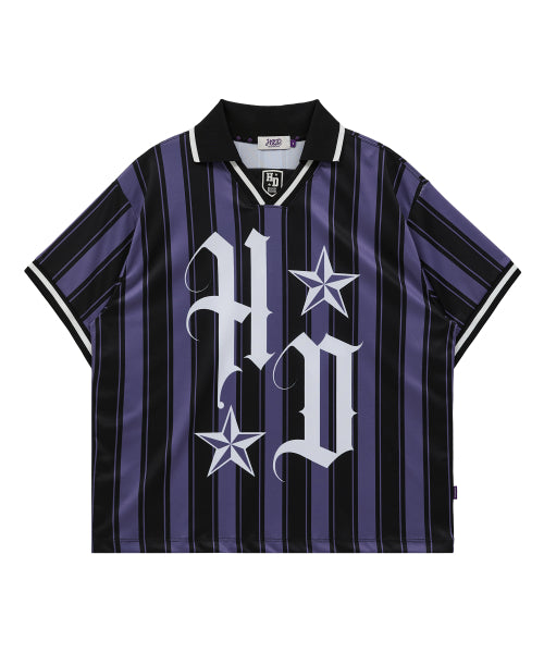 HOODHOOD - HD Football collar jersey half sleeve T-shirt PURPLE