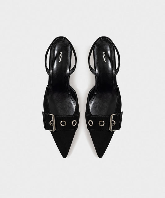 KHIHO - BELTED SLINGBACK / BLACK