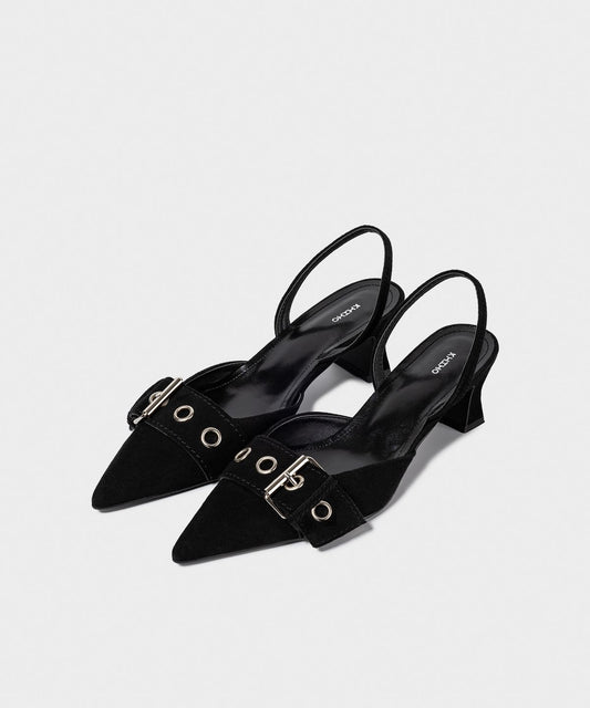KHIHO - BELTED SLINGBACK / BLACK