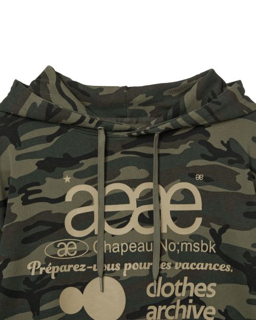 aeae - WEB LOGO LOOSED HOODIE [CAMO]