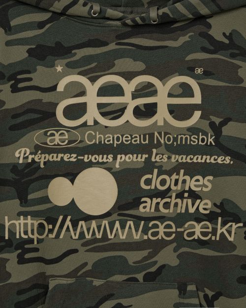 aeae - WEB LOGO LOOSED HOODIE [CAMO]