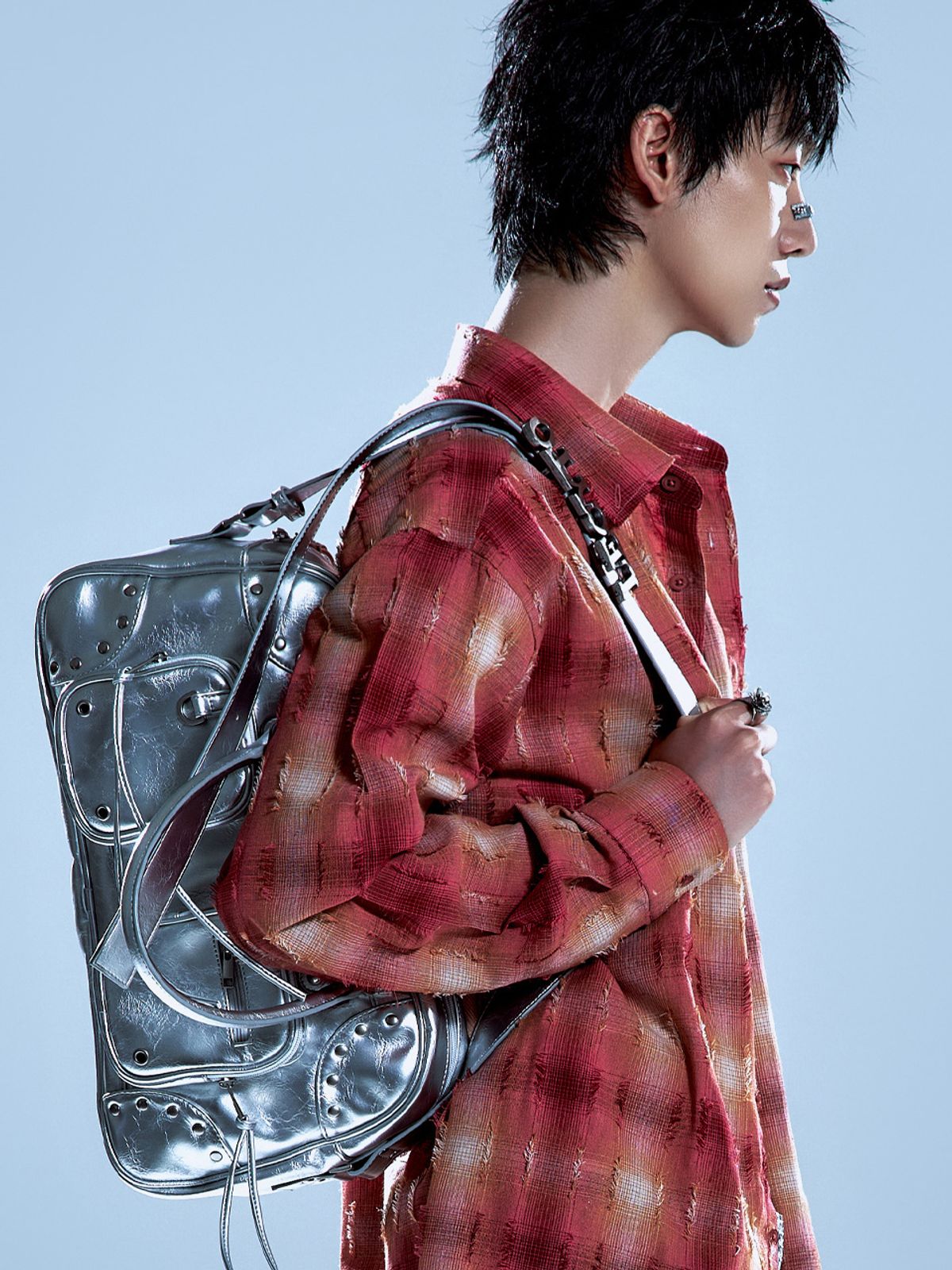 Lecyto Byron Leather City Bag_[Silver]