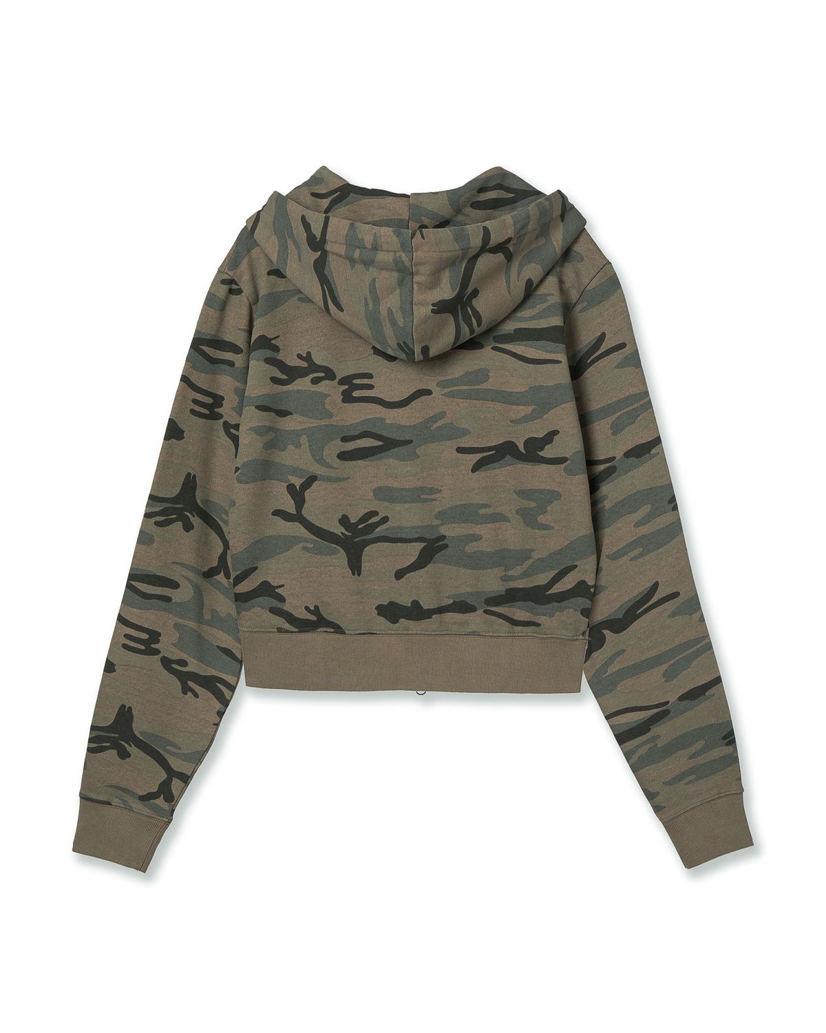 aeae -  WEB LOGO CROP HOOD ZIP UP [CAMO BEIGE]