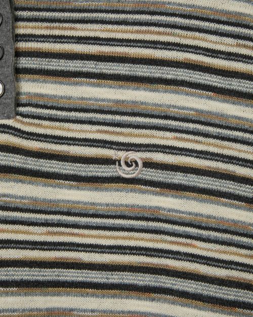 aeae -  STRIPE KNIT HOODIE [BEIGE]