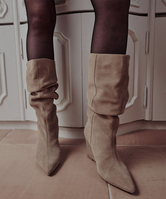 309 fade wedge boots / beige