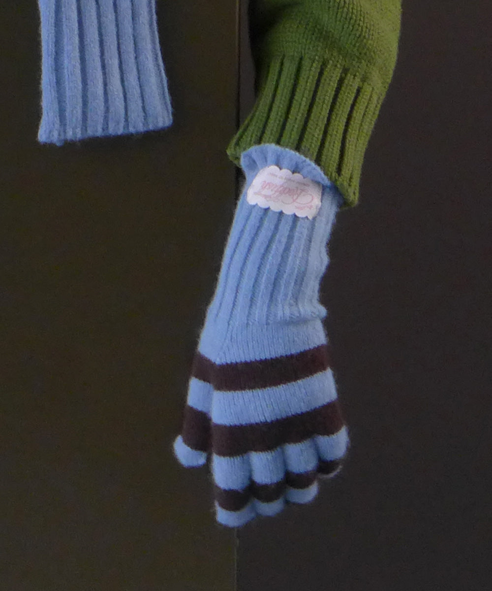 STRIPE RIBBED GLOVES - 5 colors