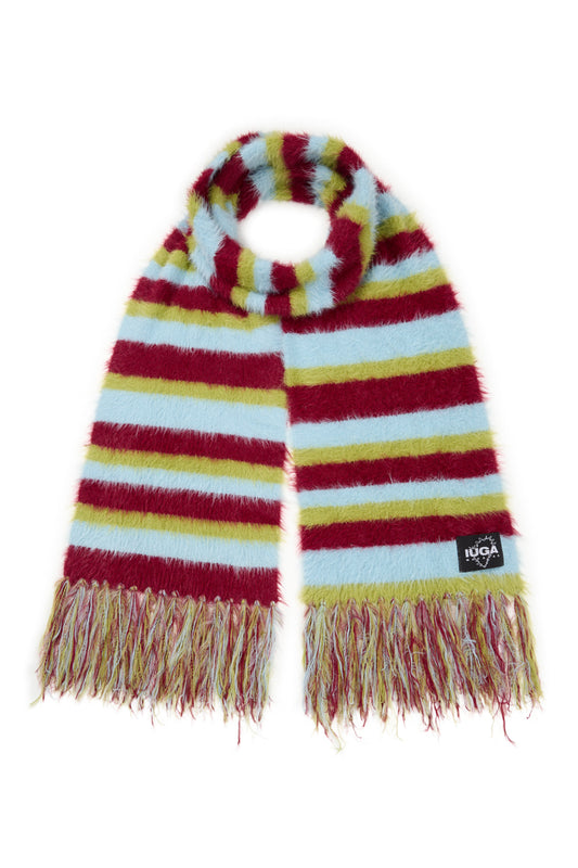 IUGA - Striped Hairy Bold Muffler (Burgundy)