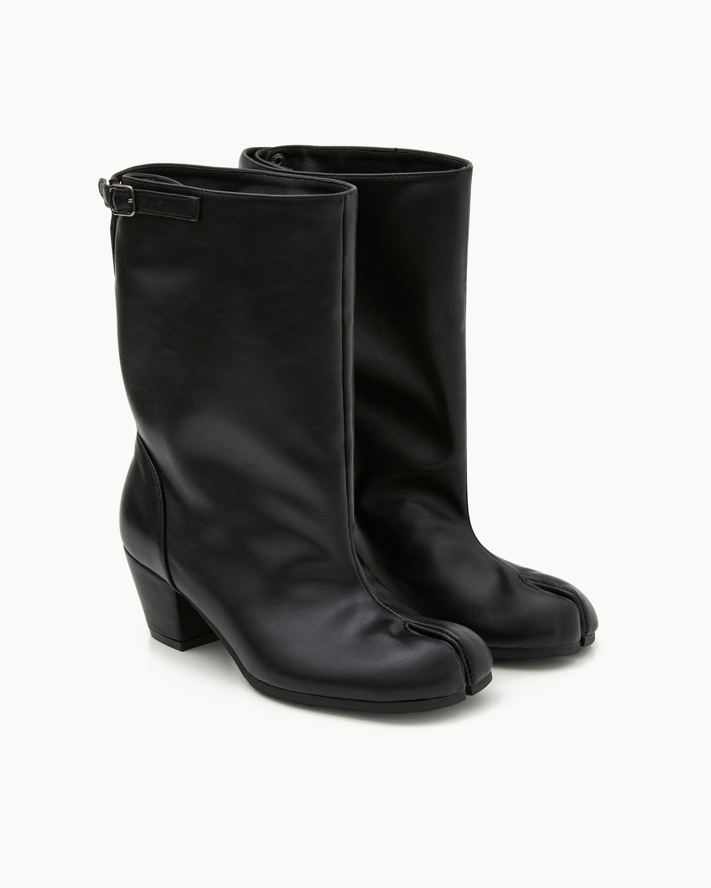 PAES - Wide Buckle Tabi Boots / Black