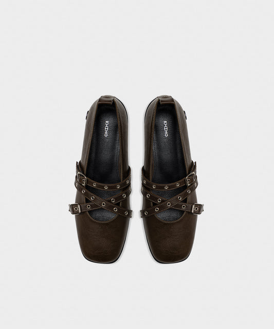 khiho - TRIVEL FLAT BROWN