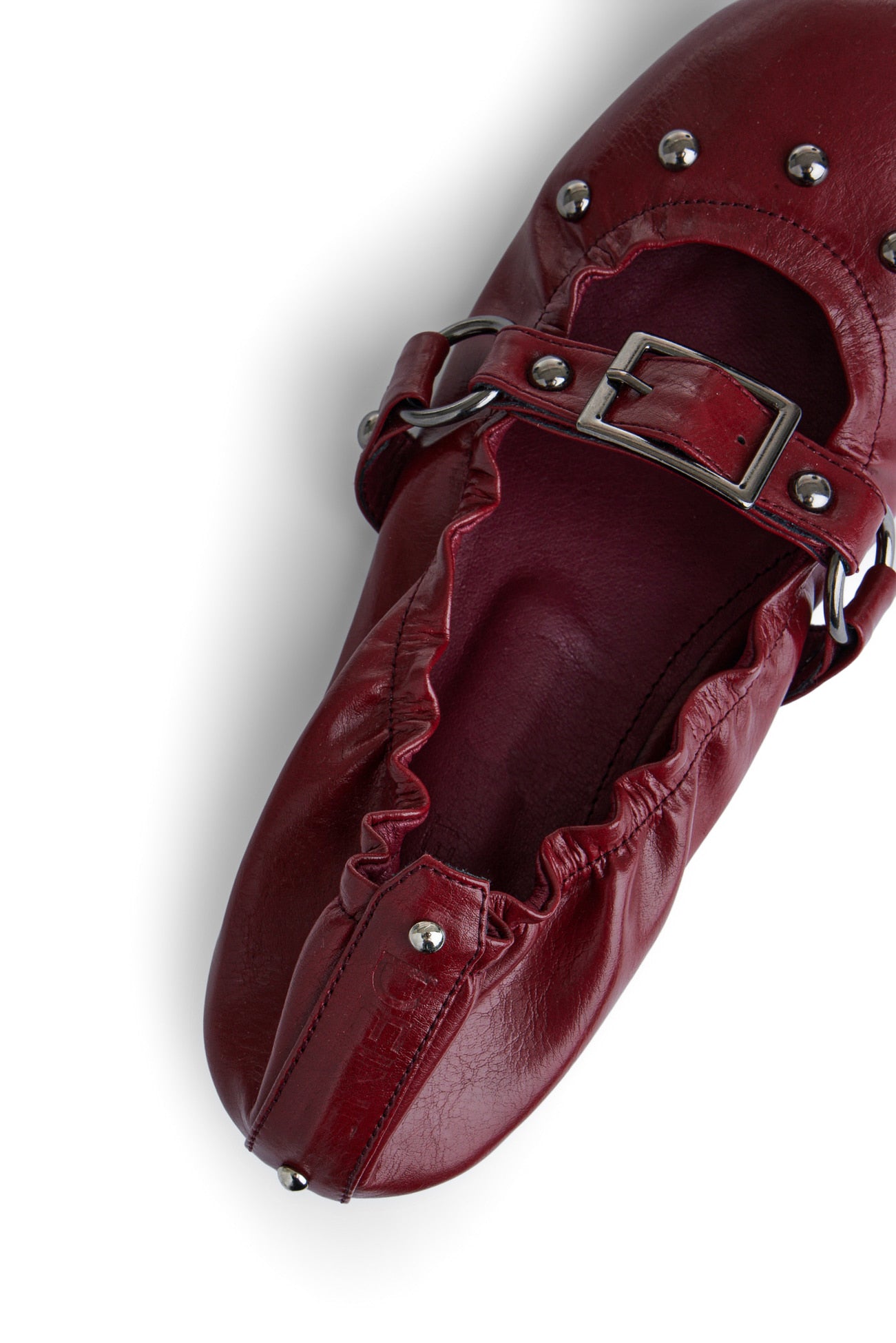 Deinet - WRINKLED FLAT SHOES IN RED