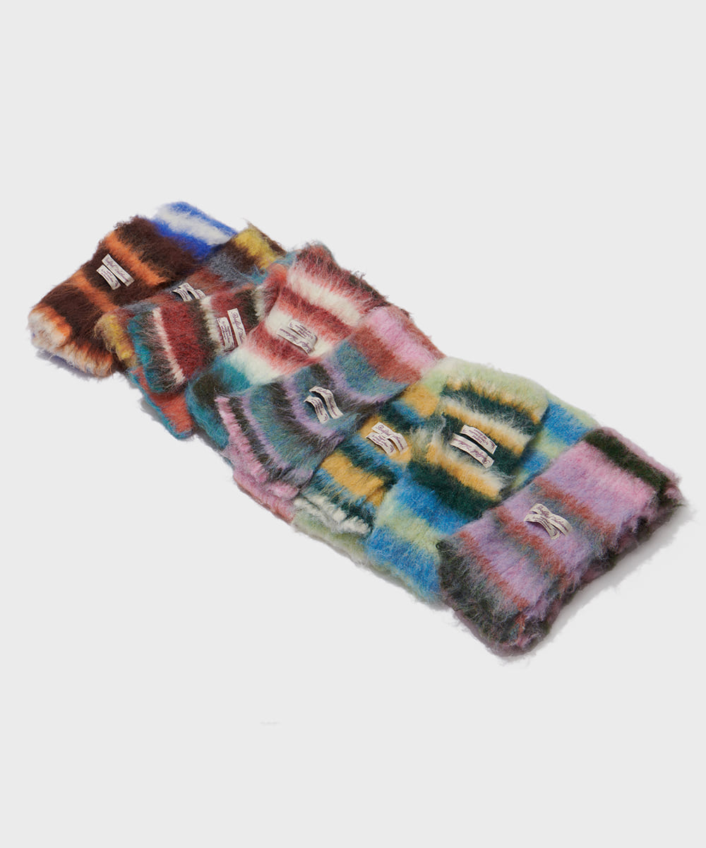 STRIPE SHAGGY MUFFLER - 8 colors