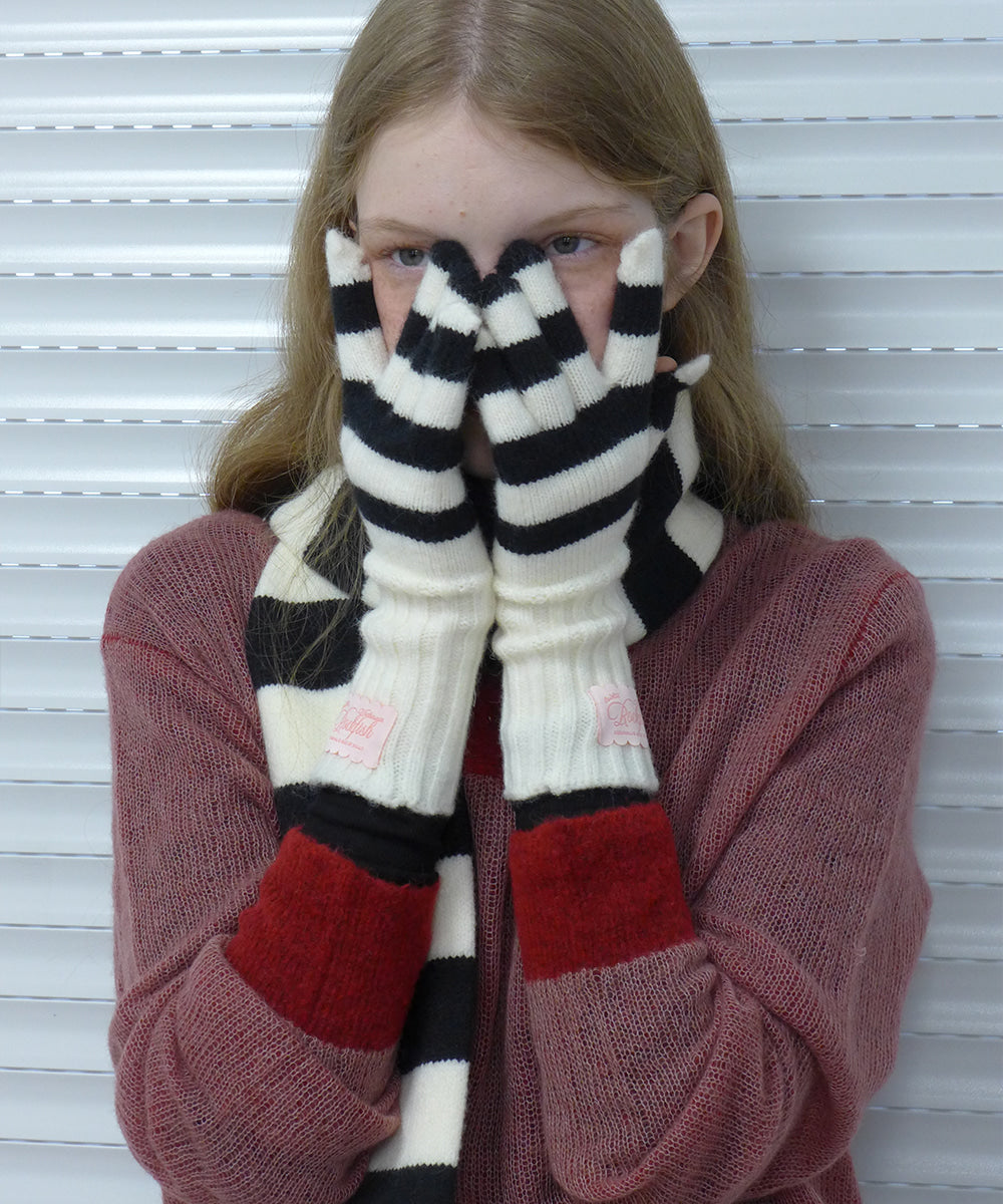 STRIPE RIBBED GLOVES - 5 colors