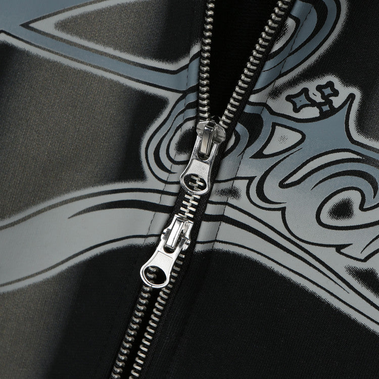 COTCHS - LUCKY77 HOODED ZIP UP(BLACK)