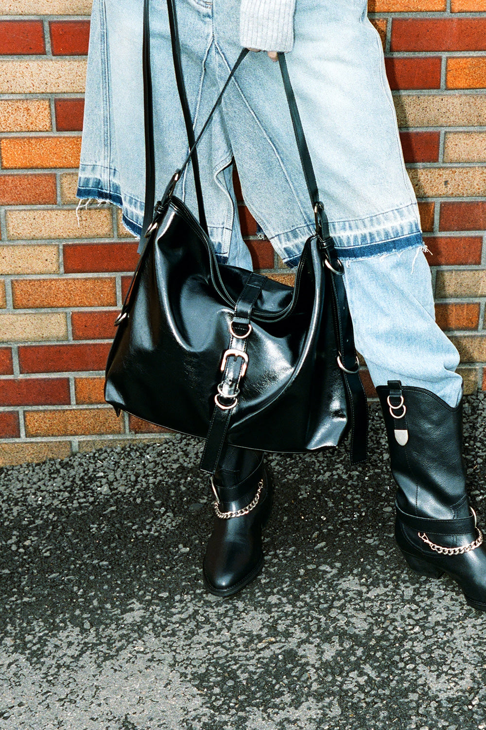 KHIHO -  DIDI BELTED BIG BAG(2-WAY) / BLACK