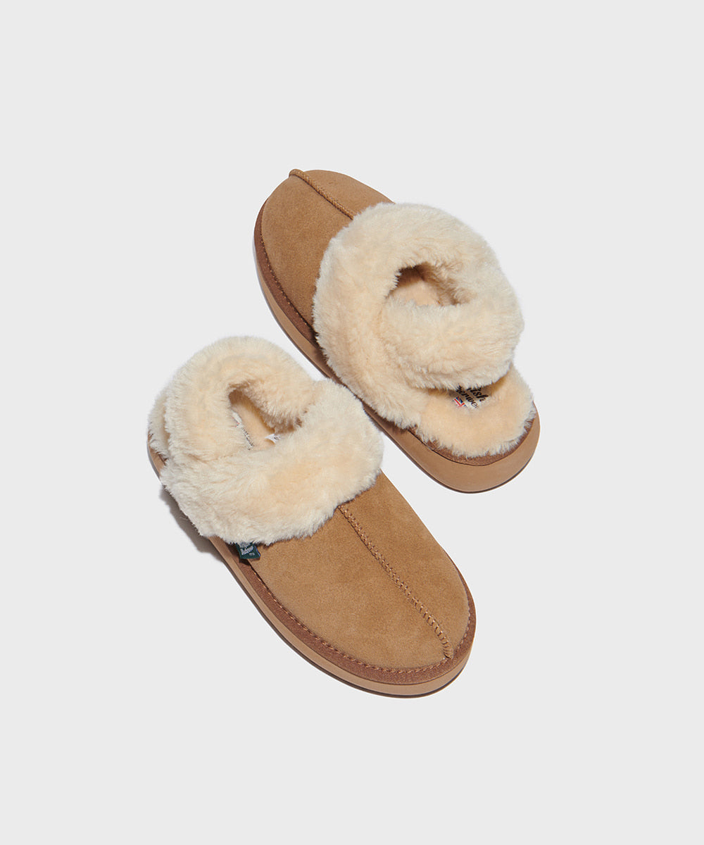 CLOUDY FLATFORM FUR SLINGBACK - 5color