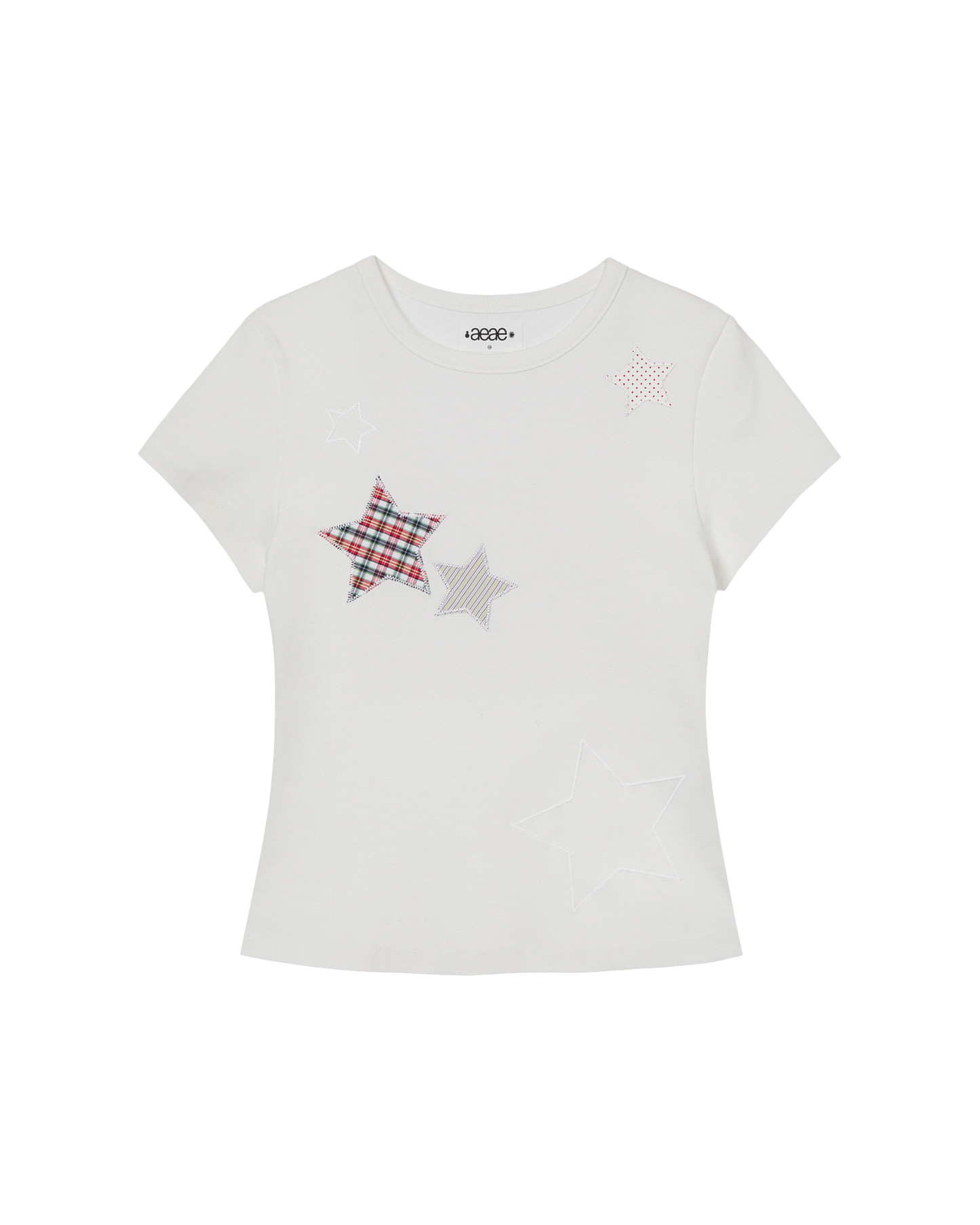 aeae - CHECK STAR TEE [WHITE]