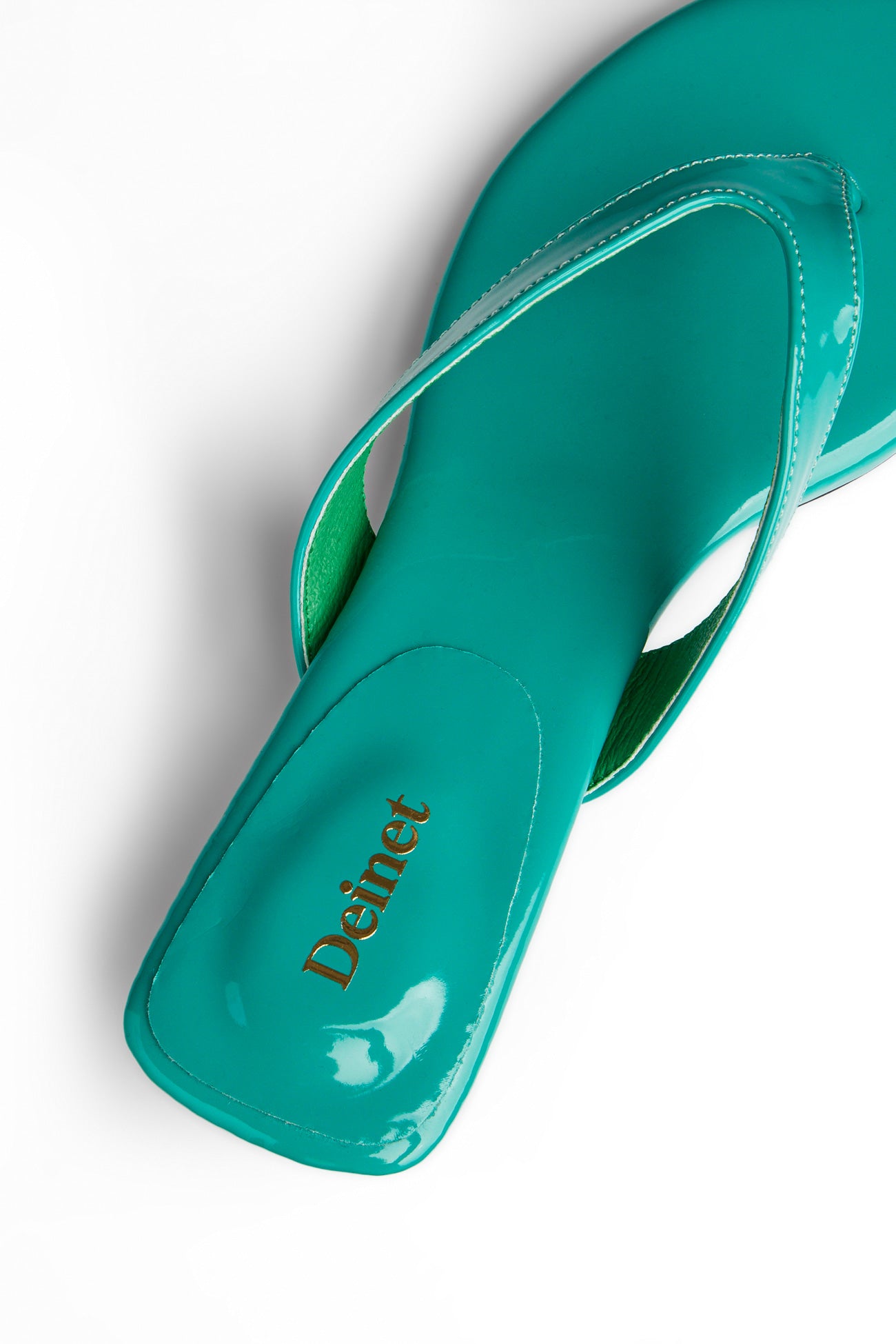 Deinet - ENAMEL FLIP FLOP IN DEEP GREEN