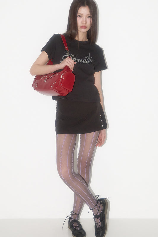 illigo - Ruby Stud Shoulder Bag Red