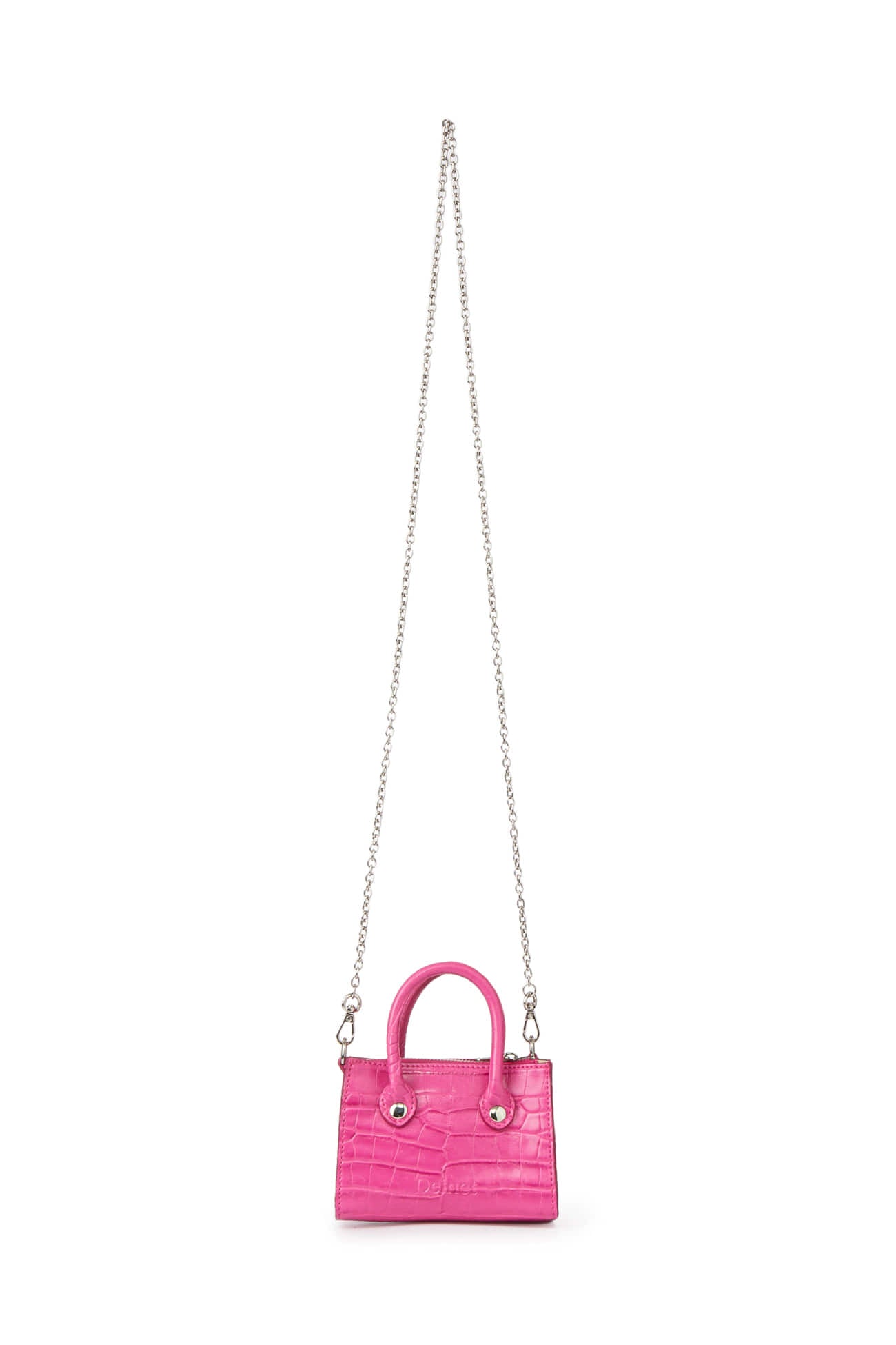 Deinet - CROCODILE PATTERN CHAIN MINI BAG IN HOT PINK
