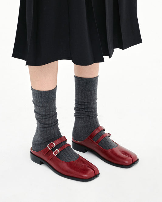 PAES - Double Buckle Mule / Burgundy