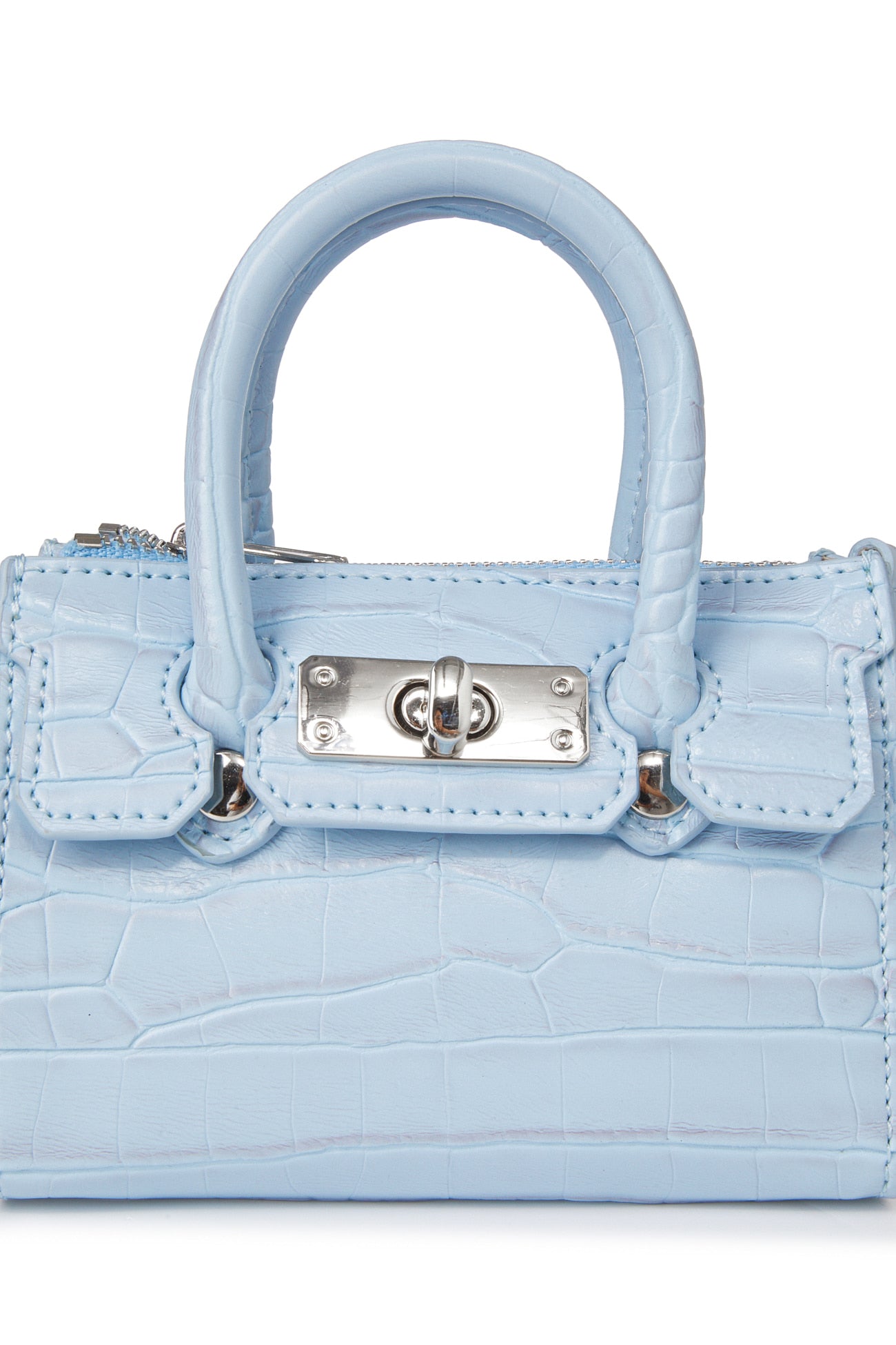 Deinet - CROCODILE PATTERN CHAIN MINI BAG IN ICE BLUE