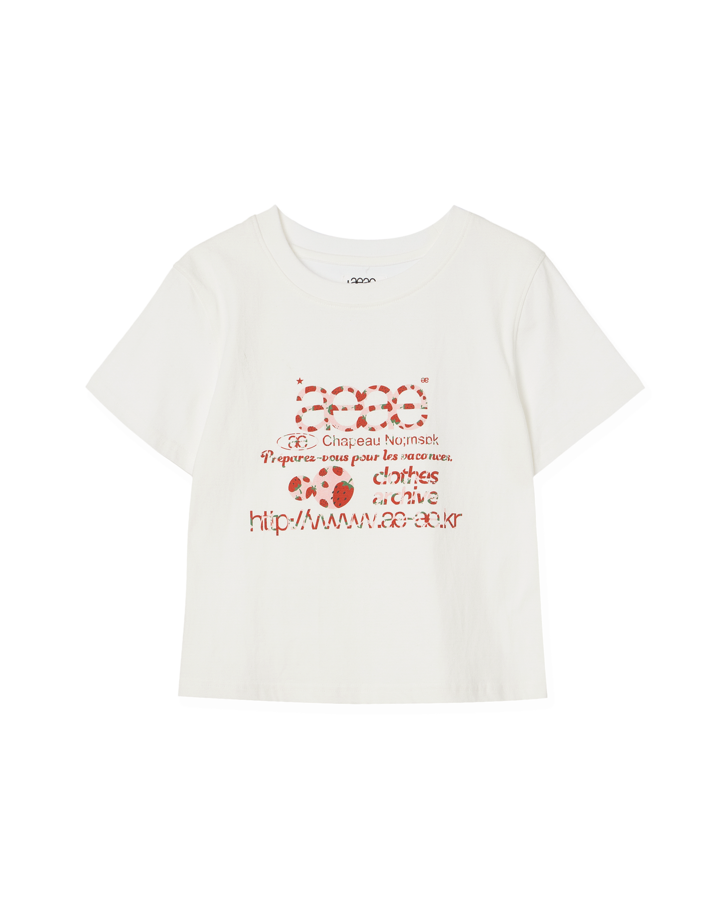 aeae - [8/1 예약발송] WEB LOGO CROP T-SHIRTS [STRAWBERRY]